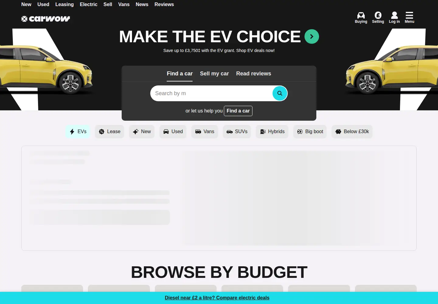 Screenshot of carwow.co.uk