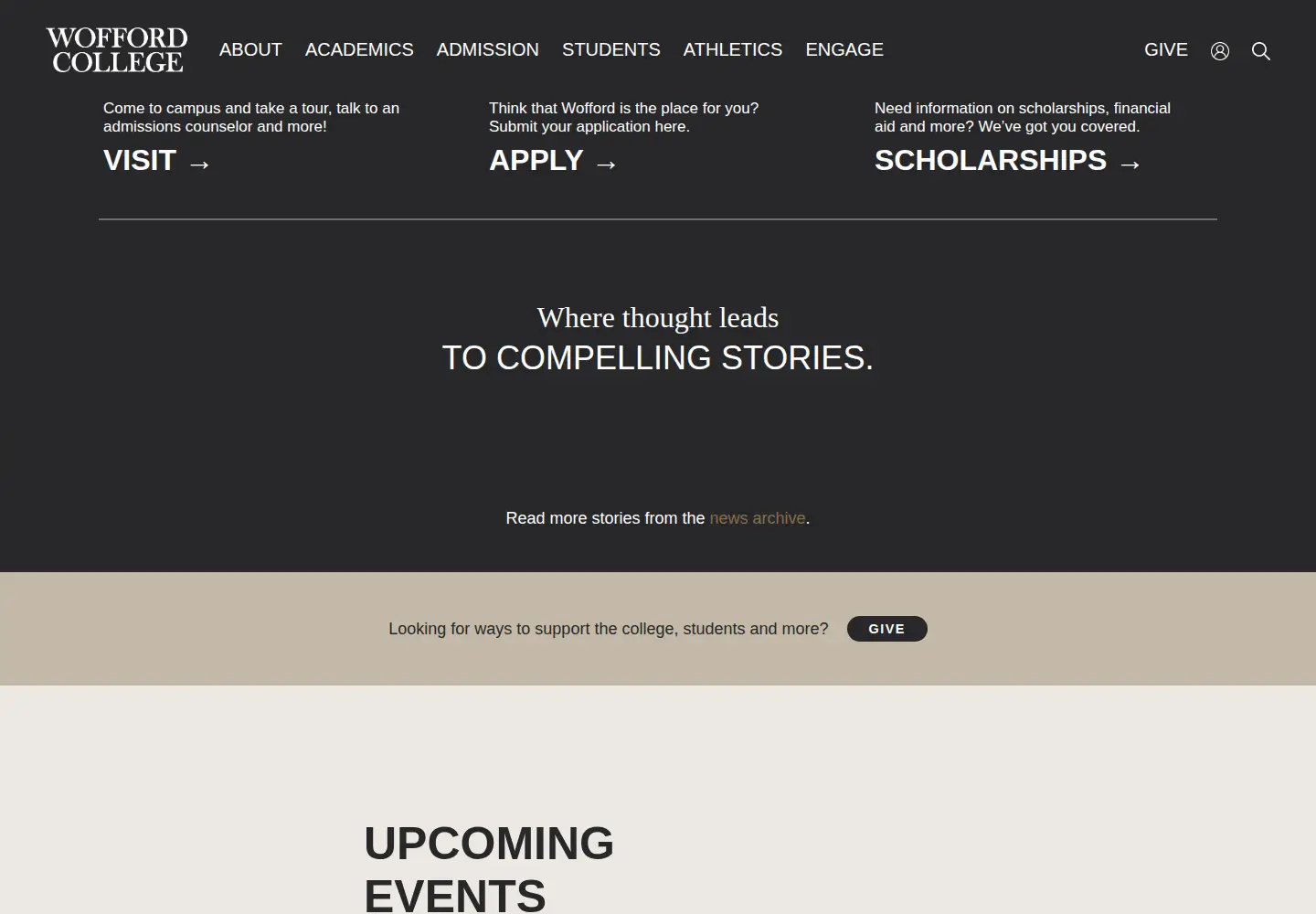 Screenshot of wofford.edu