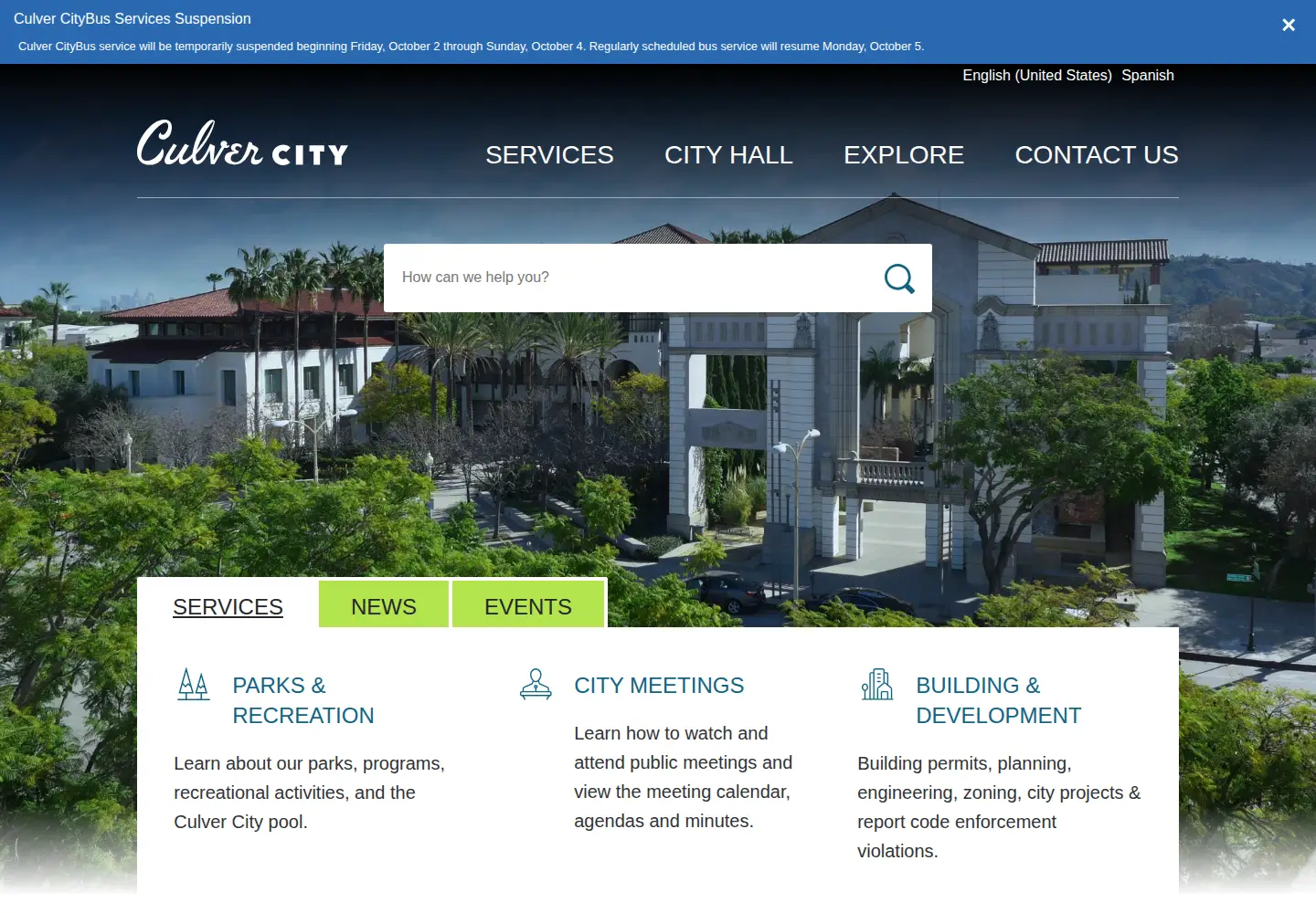 Screenshot of culvercity.org
