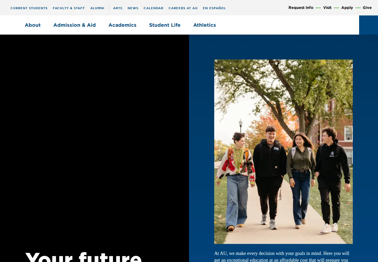 Screenshot of aurora.edu