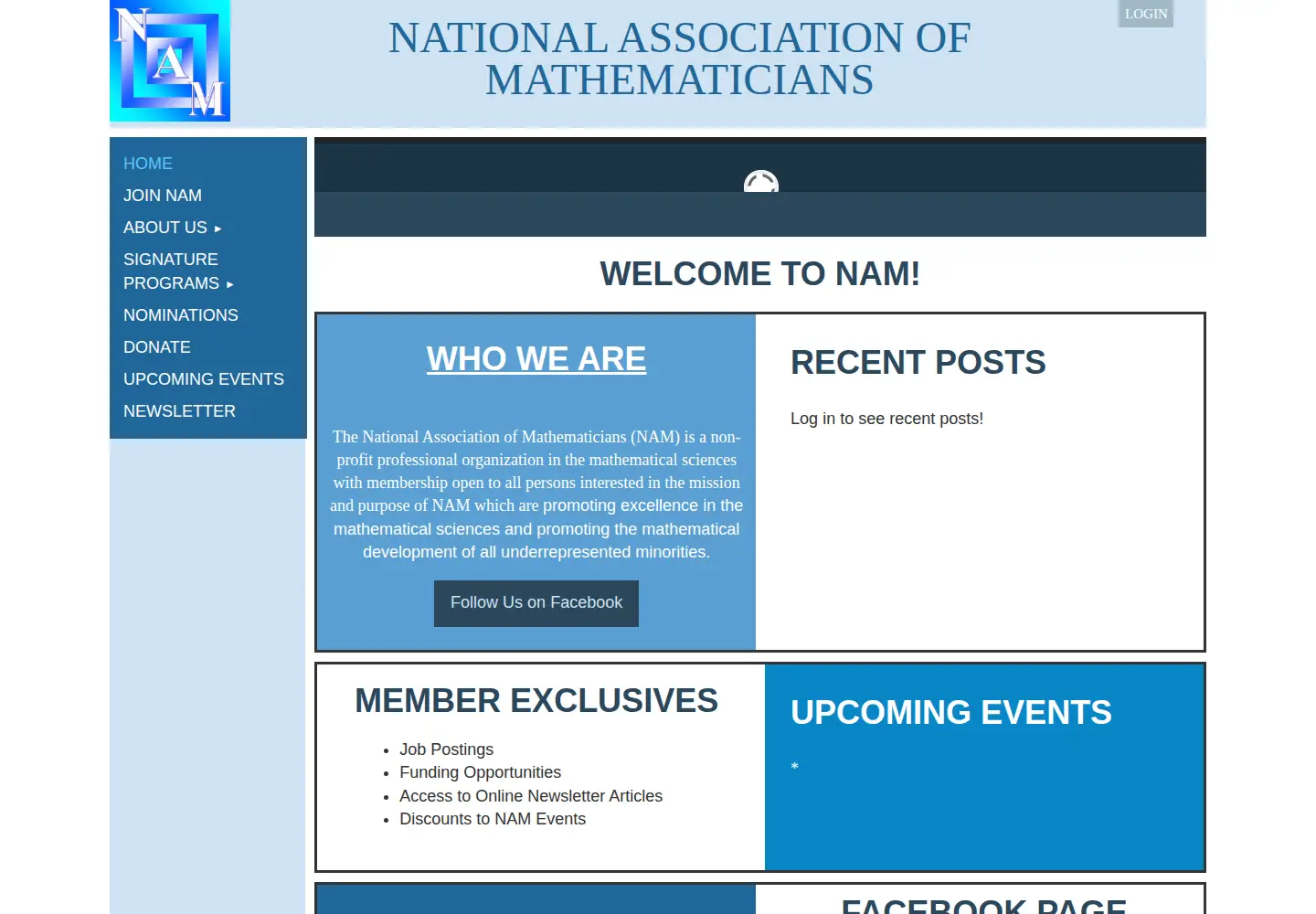 Screenshot of nam-math.org