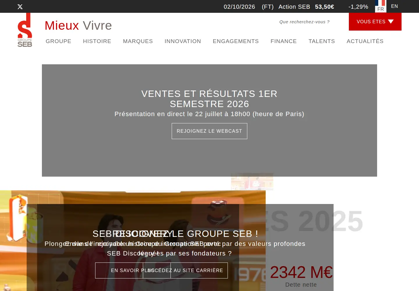 Screenshot of groupeseb.com