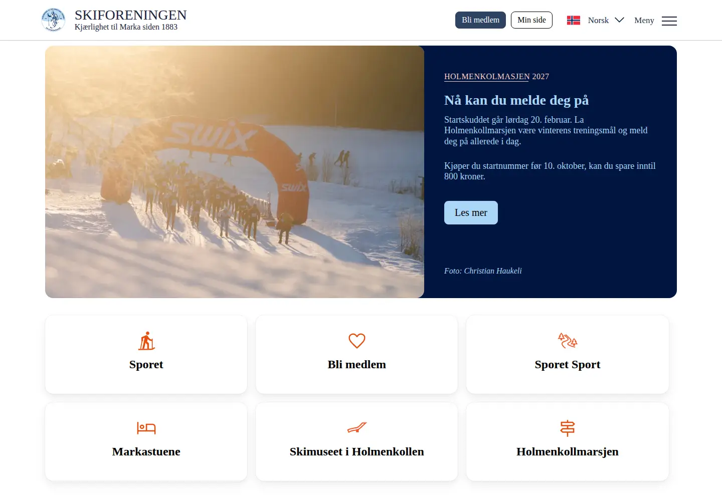 Screenshot of skiforeningen.no