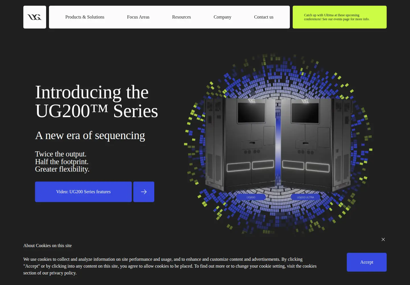 Screenshot of ultimagenomics.com