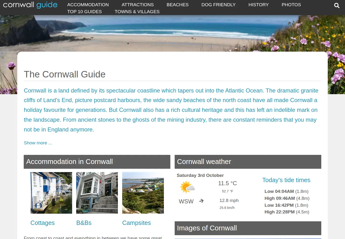Screenshot of cornwalls.co.uk