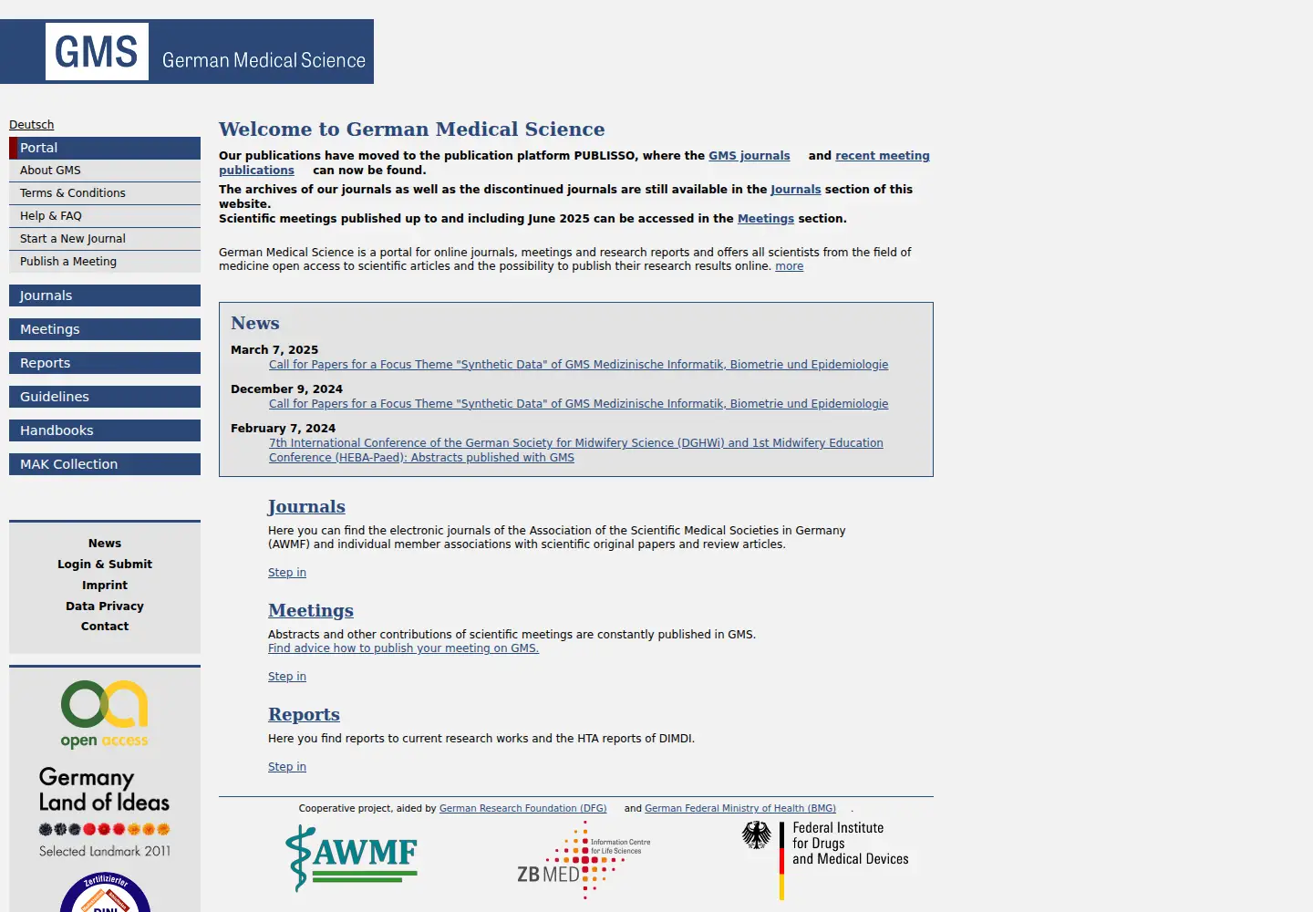 Screenshot of egms.de