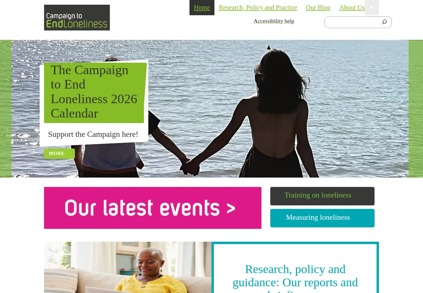 Captured homepage of campaigntoendloneliness.org in the current scan