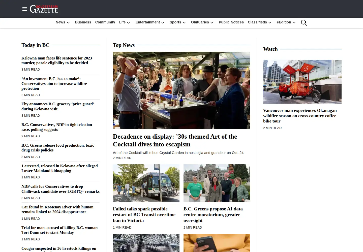 Screenshot of goldstreamgazette.com