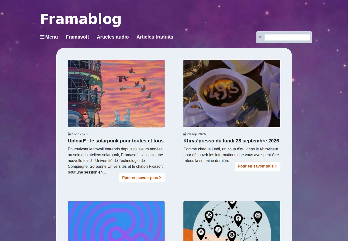 Captured homepage of framablog.org in the current scan