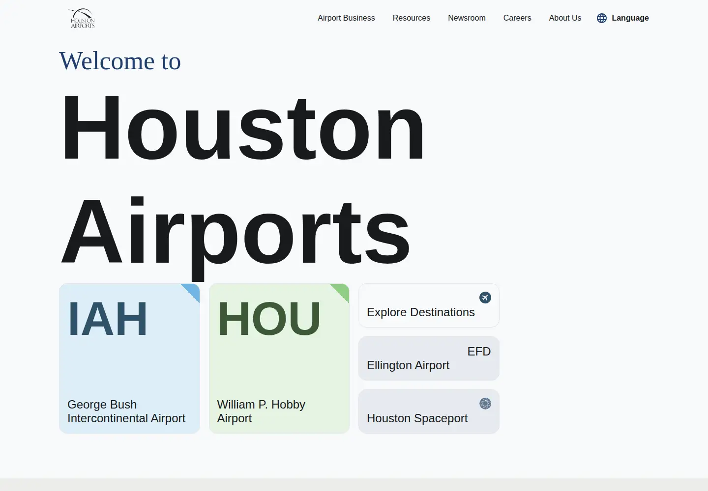 Screenshot of fly2houston.com