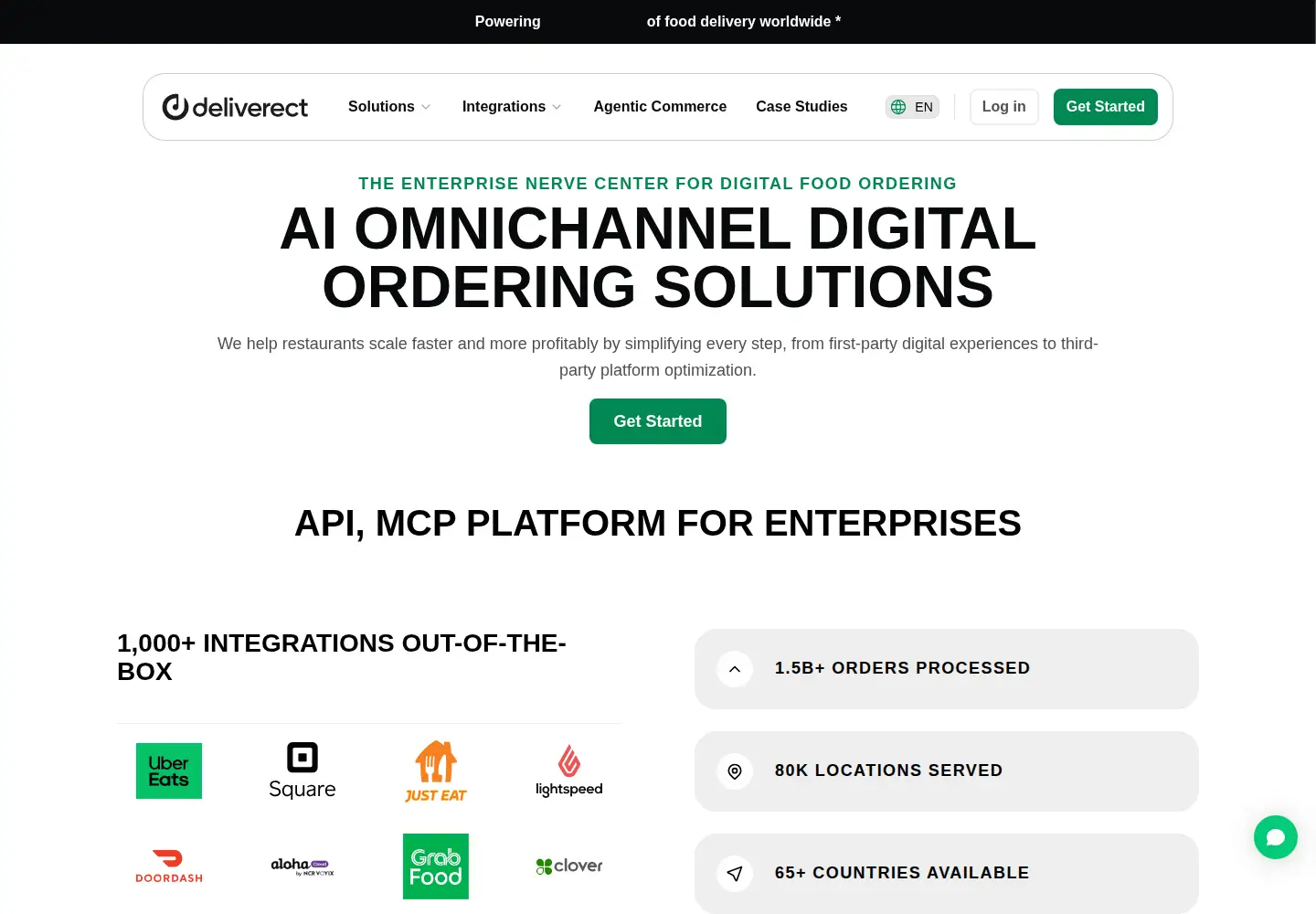 Screenshot of deliverect.com