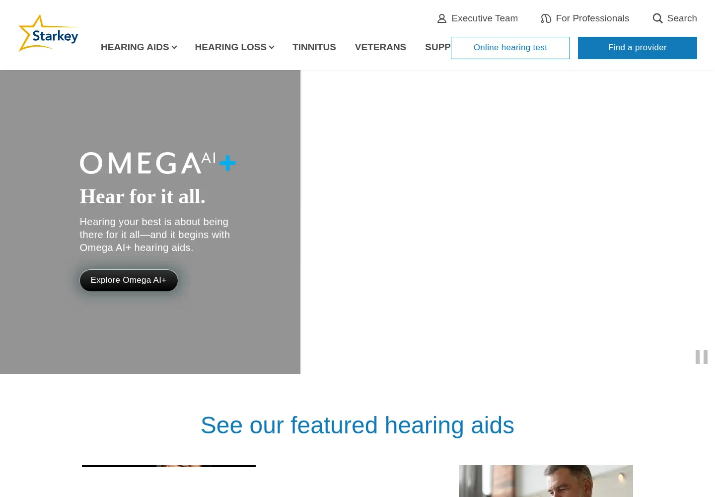 Screenshot of starkey.com