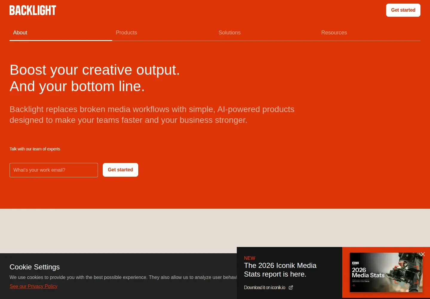 Screenshot of backlight.co