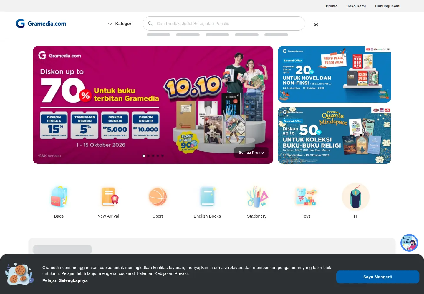 Screenshot of gramedia.com