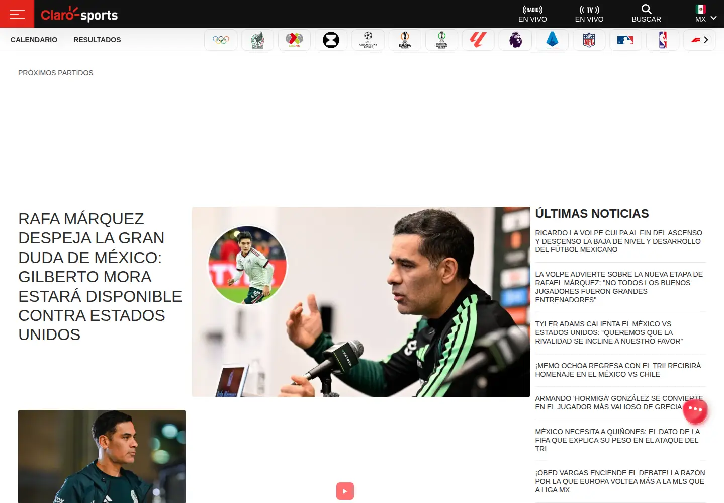 Screenshot of clarosports.com