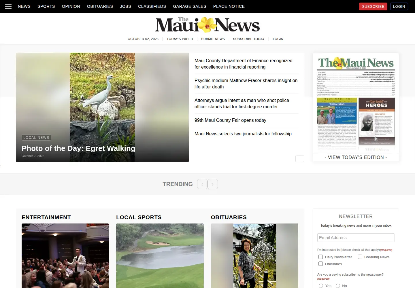 Screenshot of mauinews.com