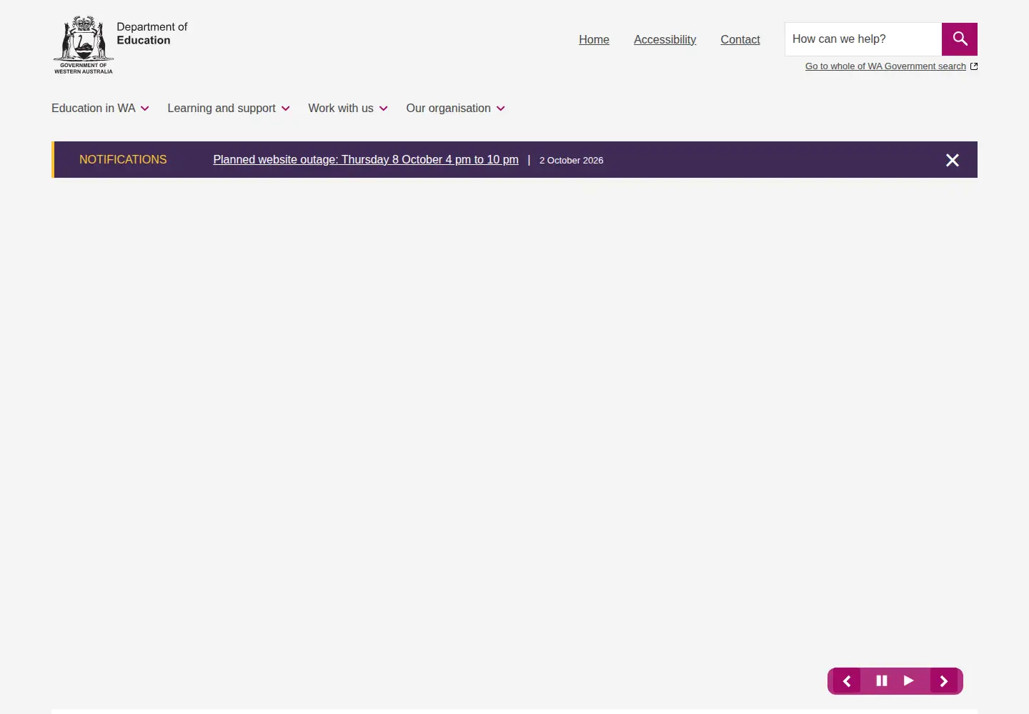 Screenshot of education.wa.edu.au