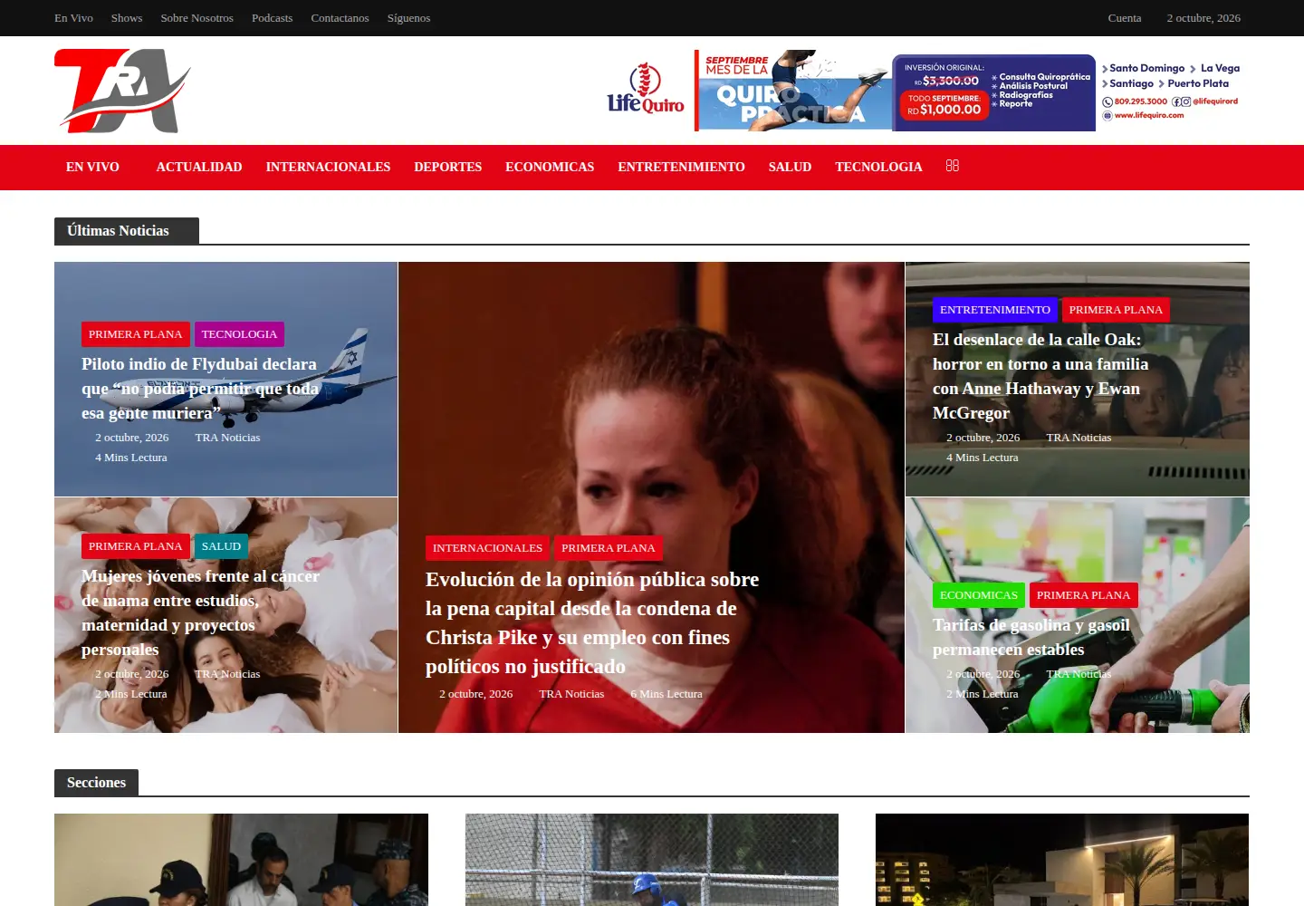 Captured homepage of teleradioamerica.com in the current scan