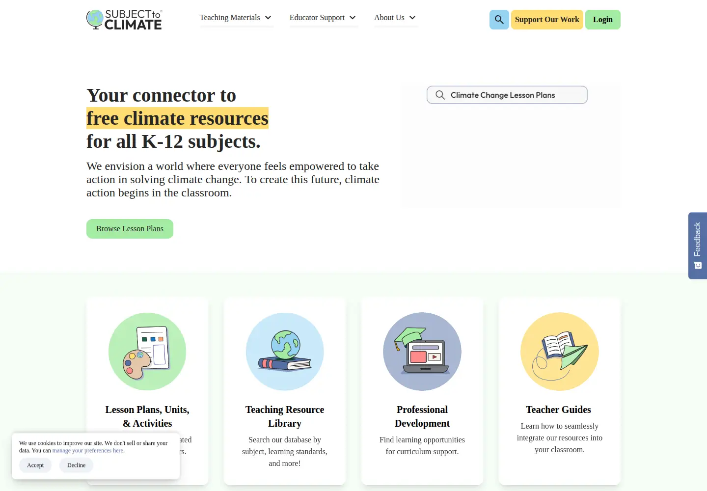 Screenshot of subjecttoclimate.org