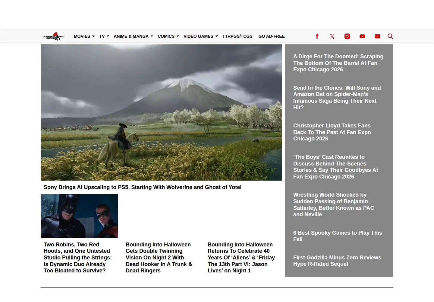 Screenshot of boundingintocomics.com