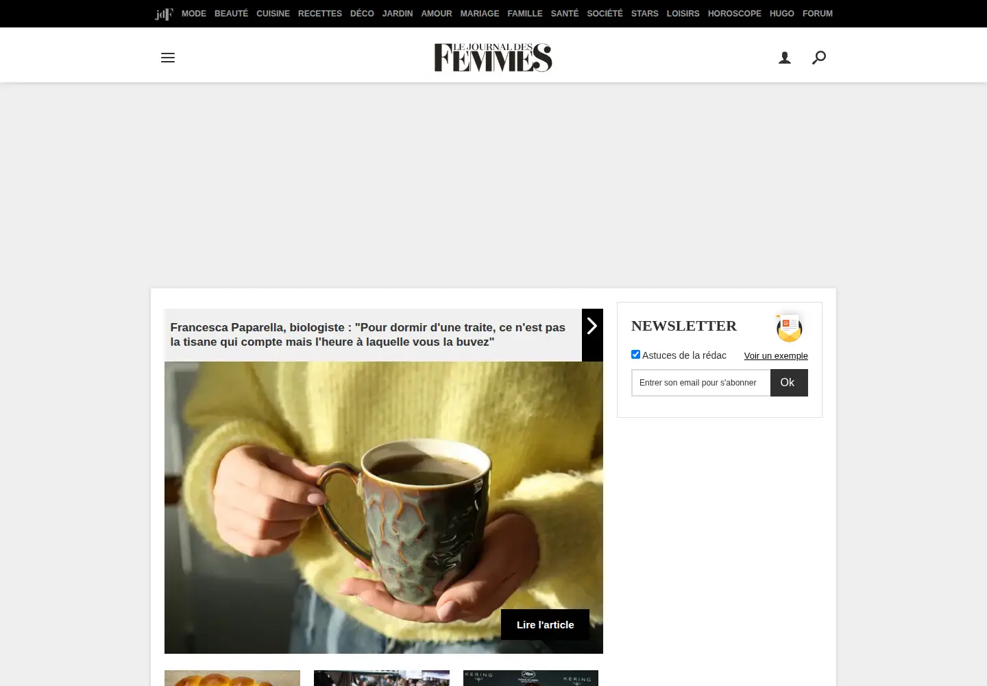 Screenshot of journaldesfemmes.com