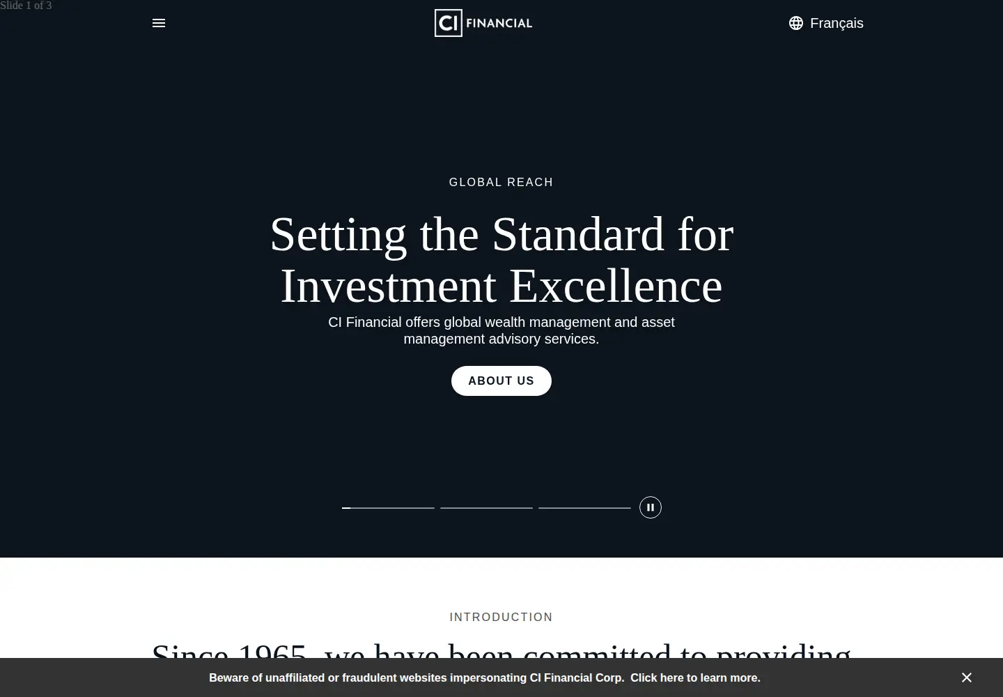 Screenshot of cifinancial.com