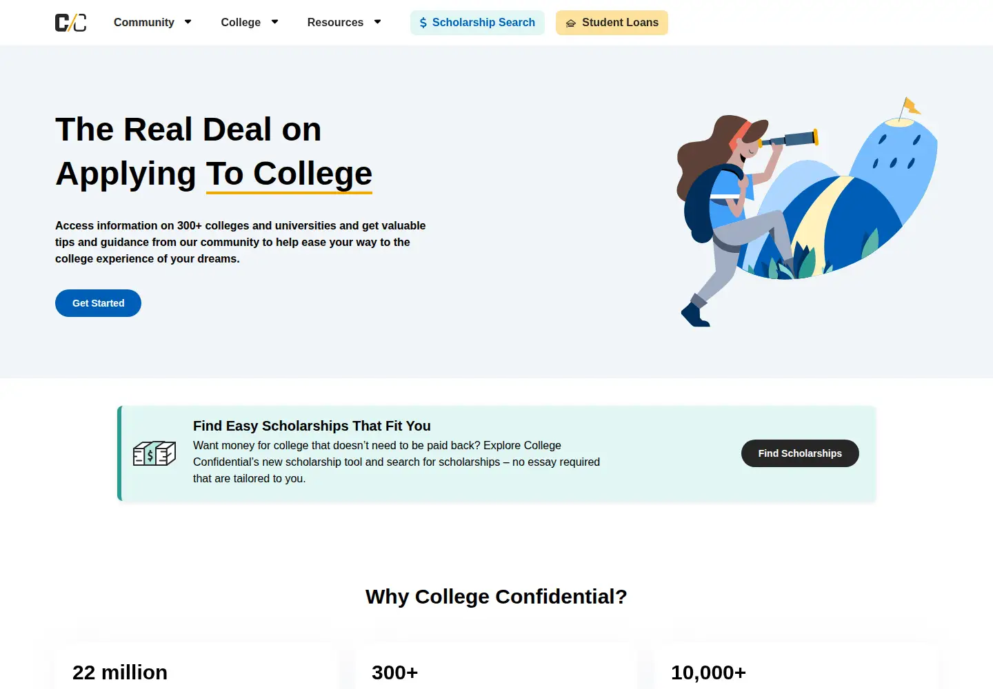 Screenshot of collegeconfidential.com