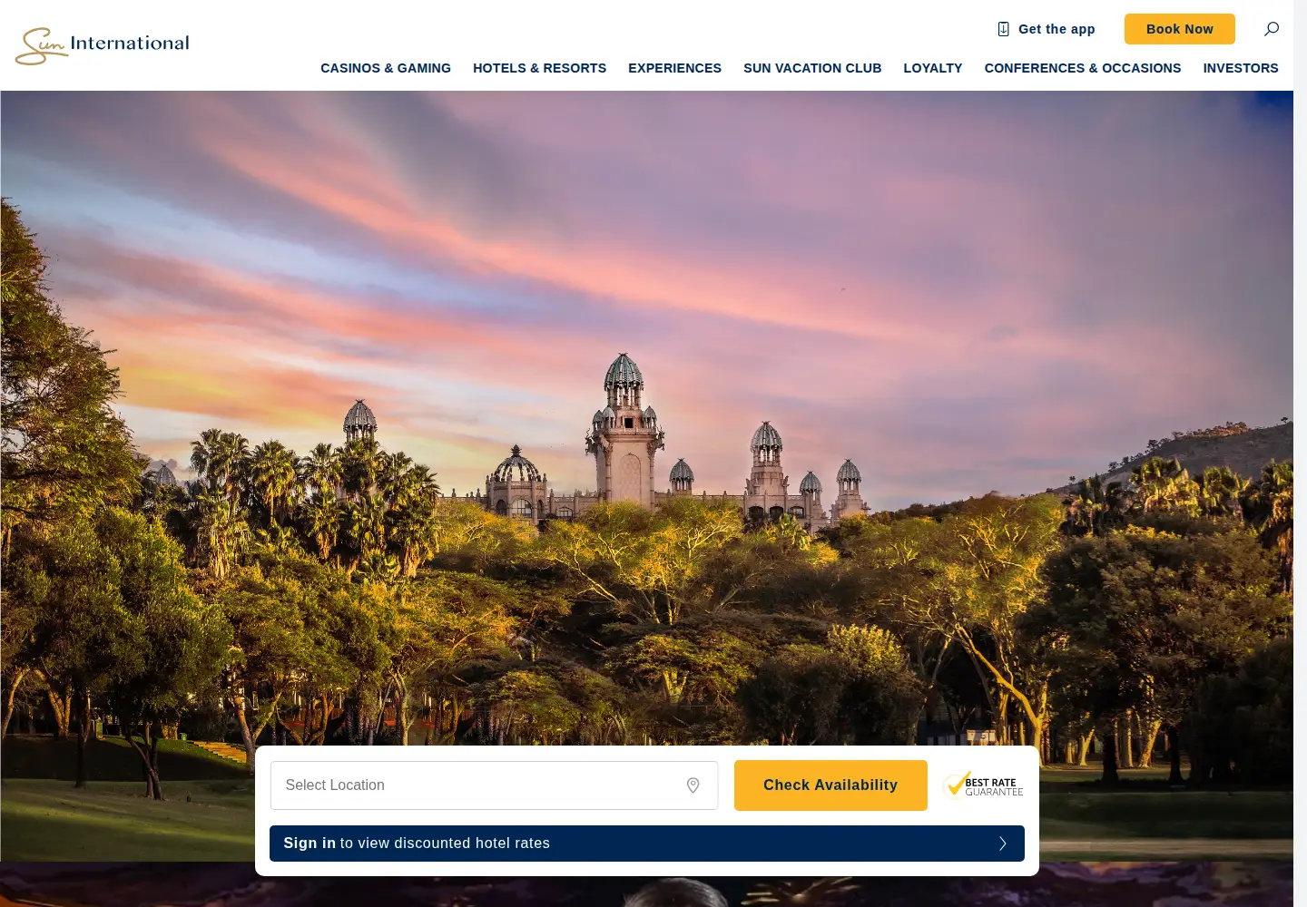 Screenshot of suninternational.com