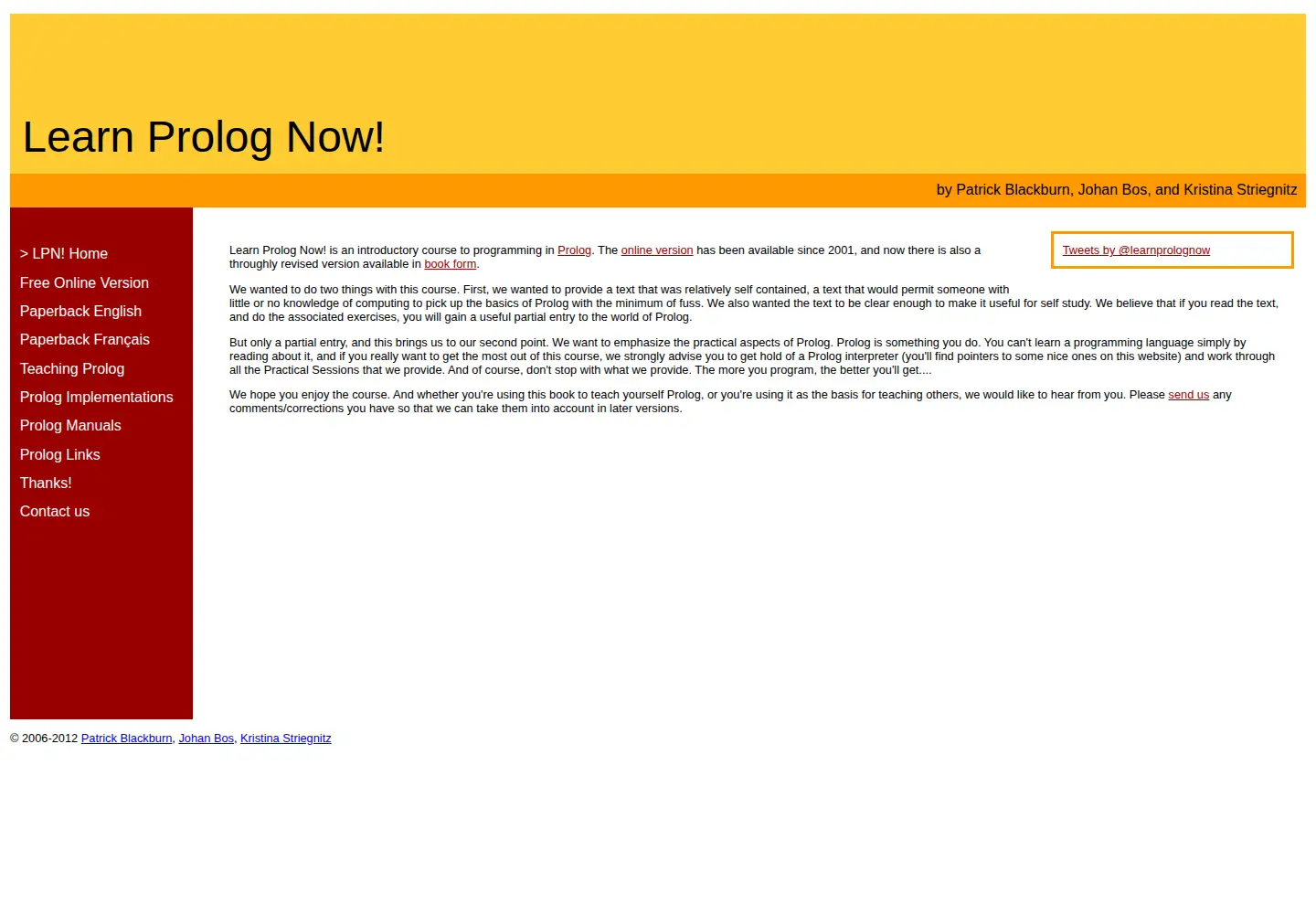 Screenshot of learnprolognow.org