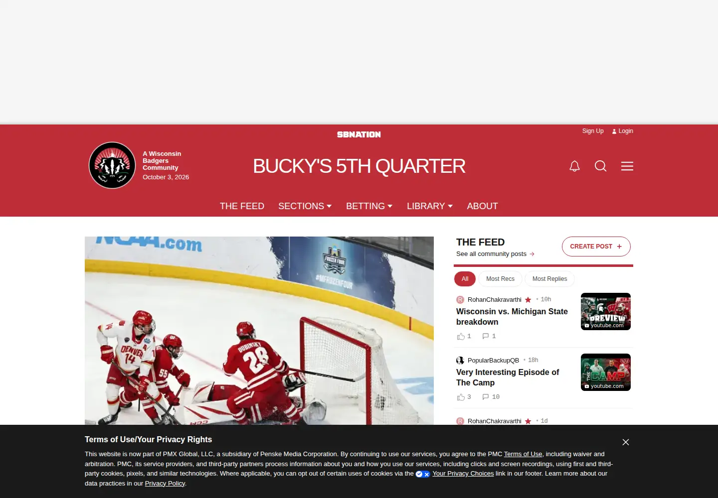 Screenshot of buckys5thquarter.com