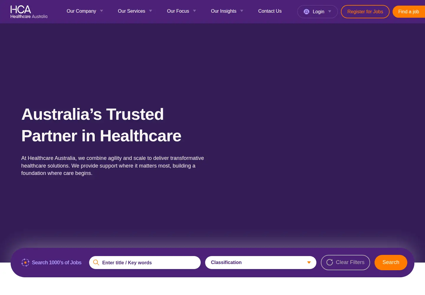 Screenshot of healthcareaustralia.com.au