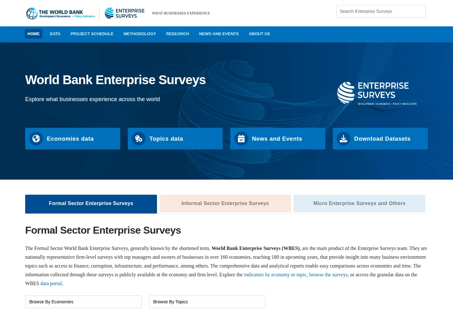 Screenshot of enterprisesurveys.org