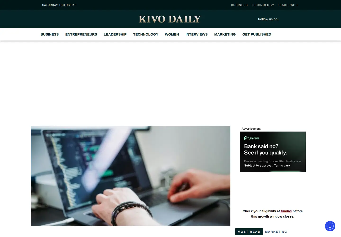 Screenshot of kivodaily.com