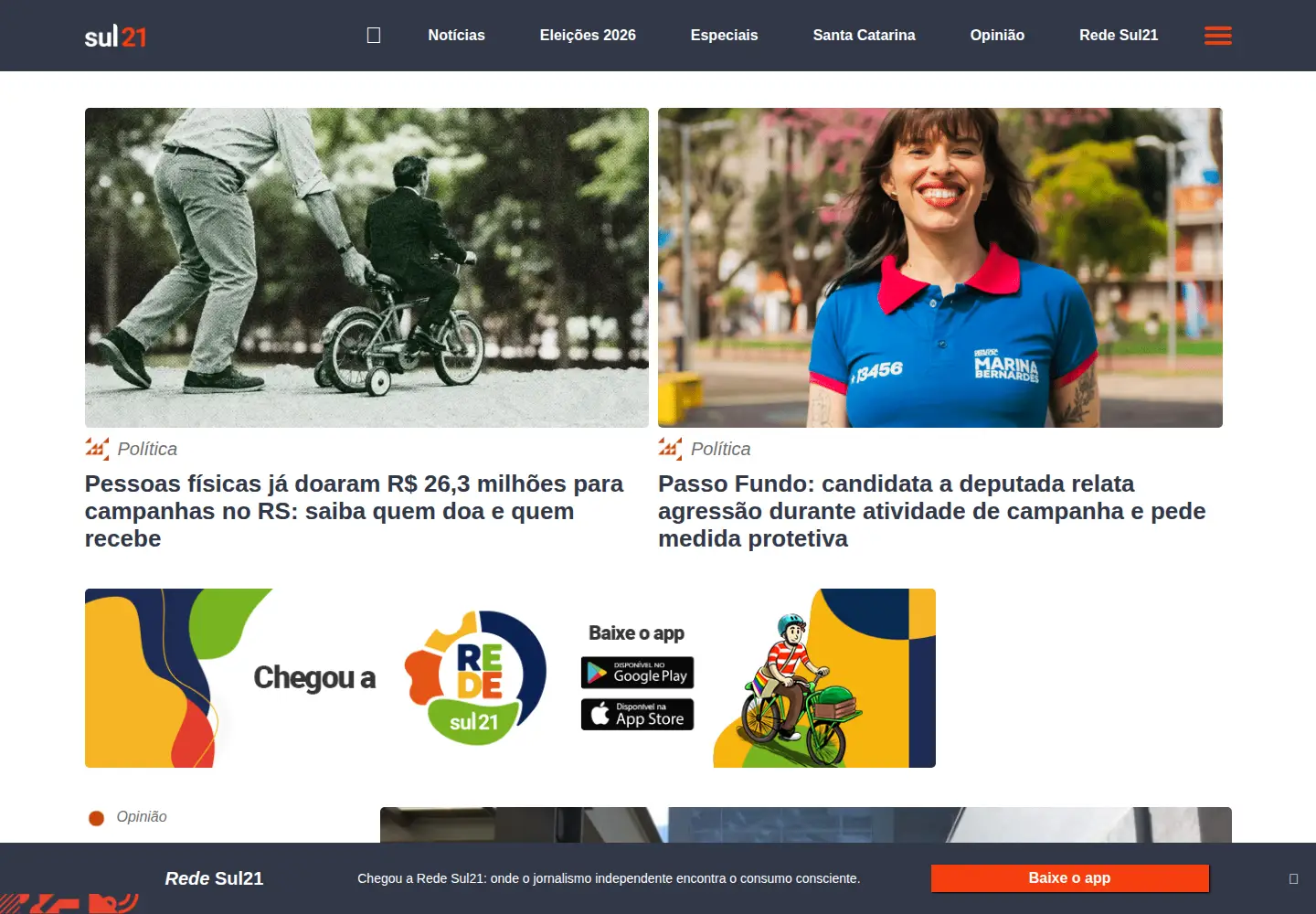 Screenshot of sul21.com.br