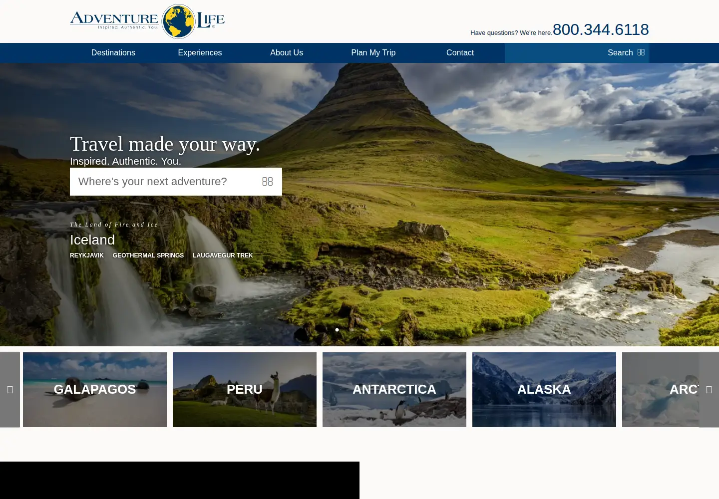 Screenshot of adventure-life.com
