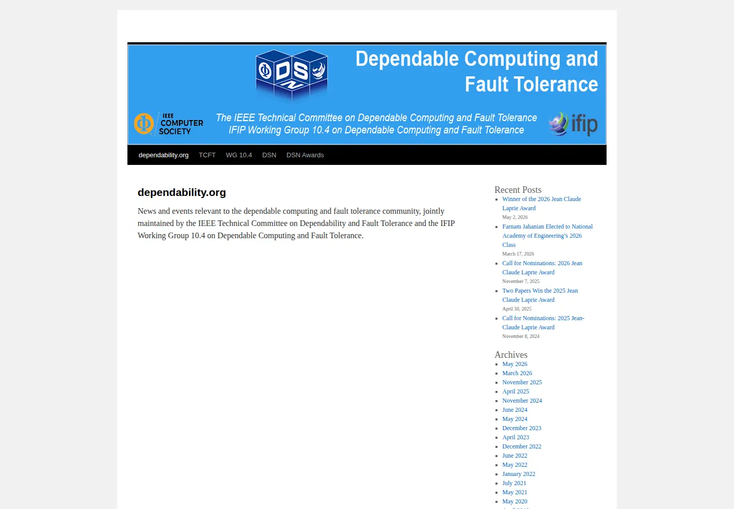 Screenshot of dependability.org