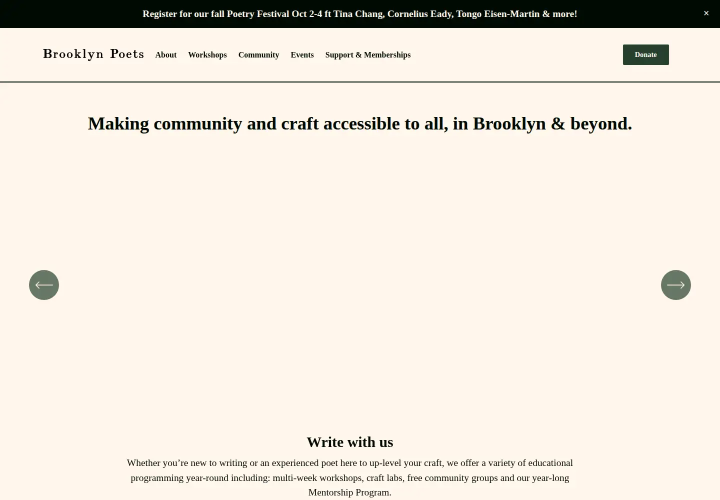 Screenshot of brooklynpoets.org