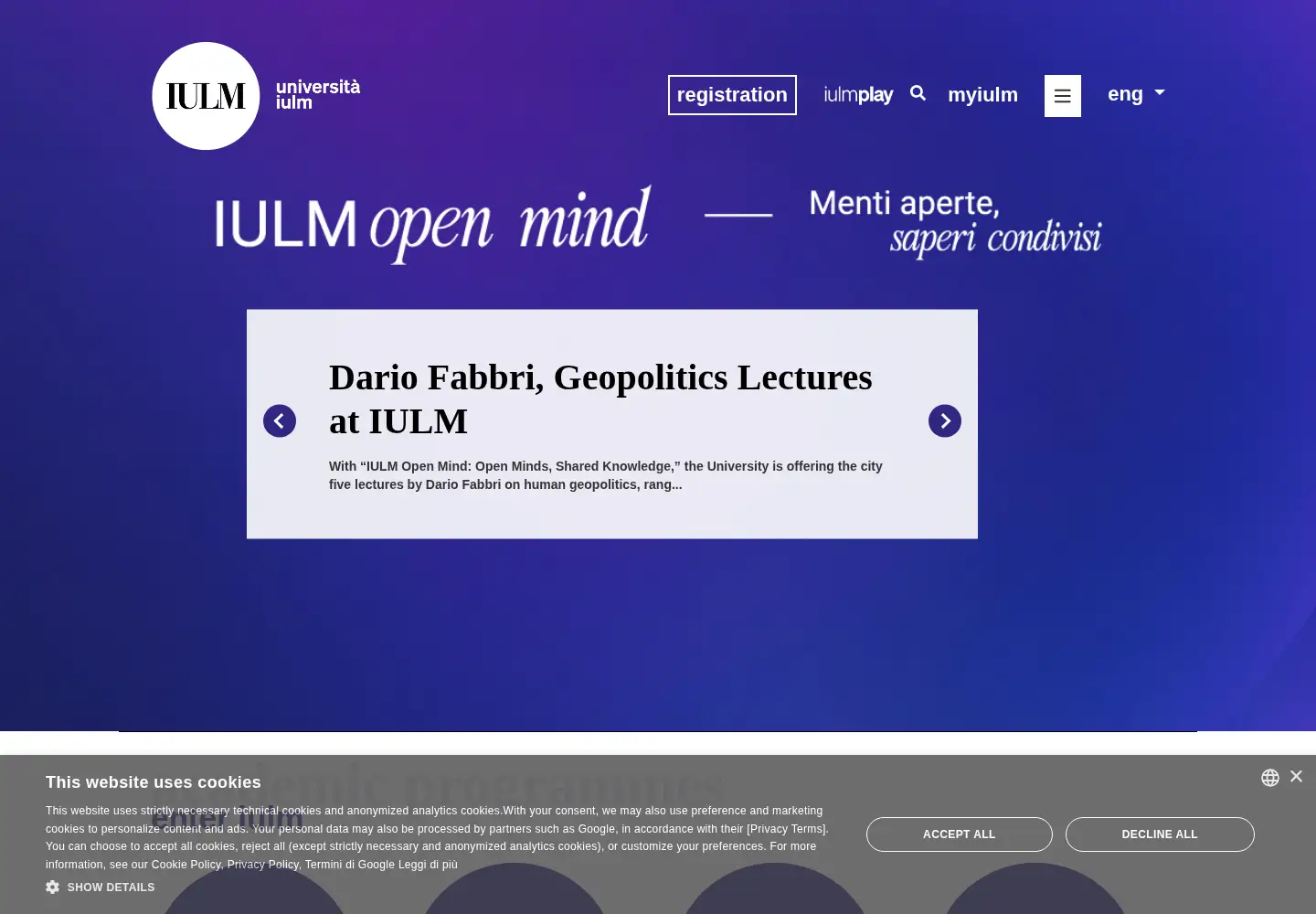 Screenshot of iulm.it