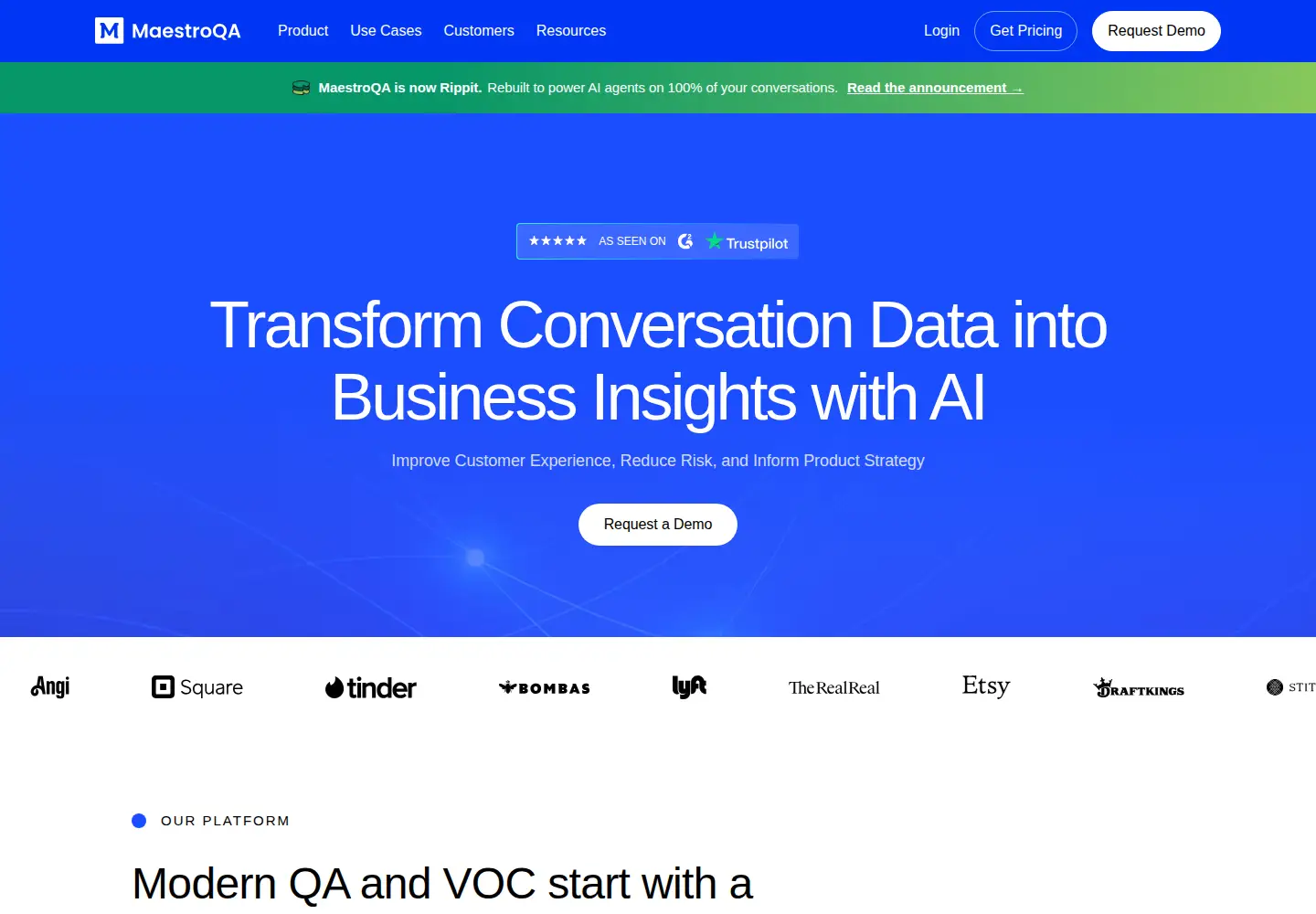 Screenshot of maestroqa.com