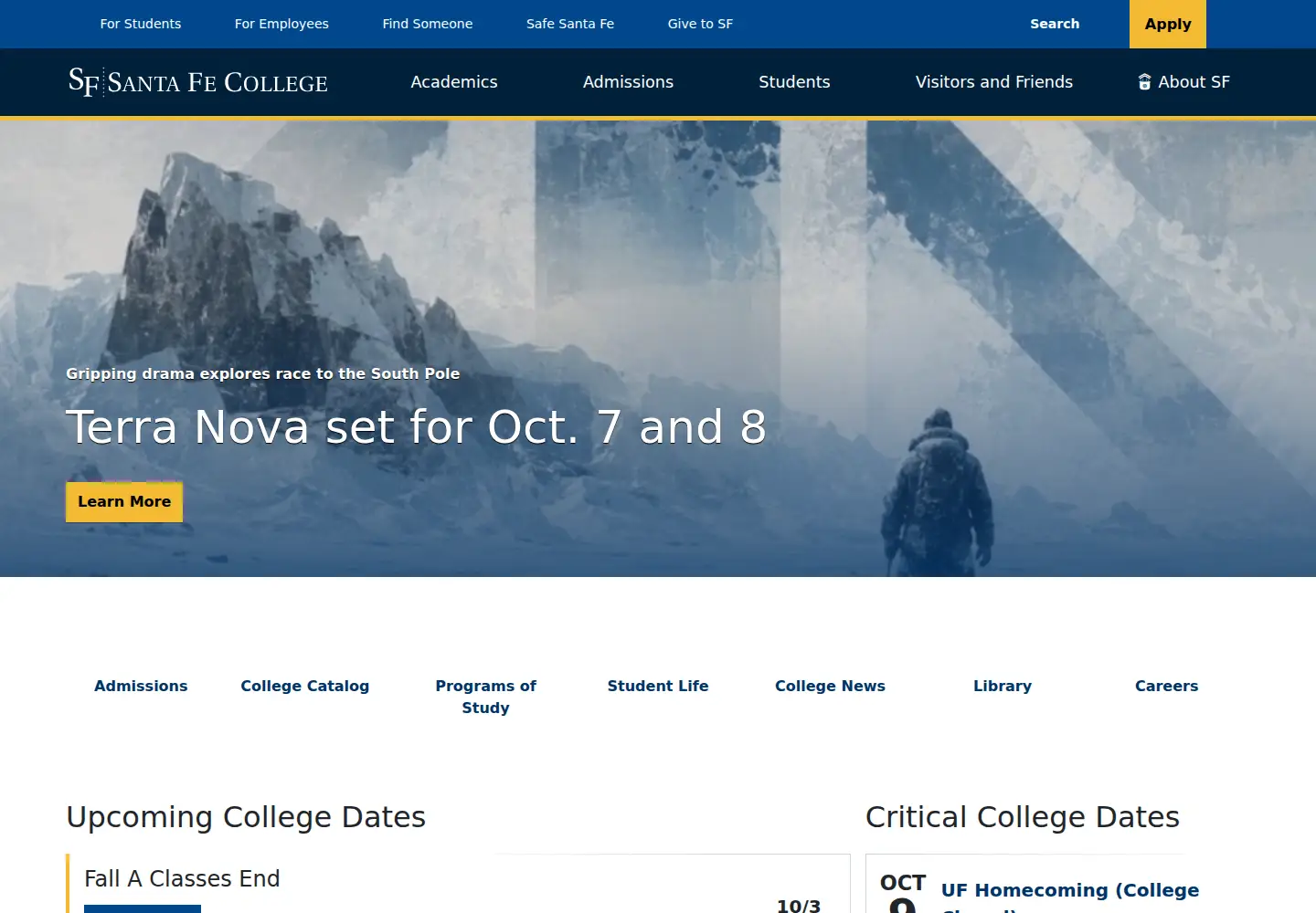 Screenshot of sfcollege.edu