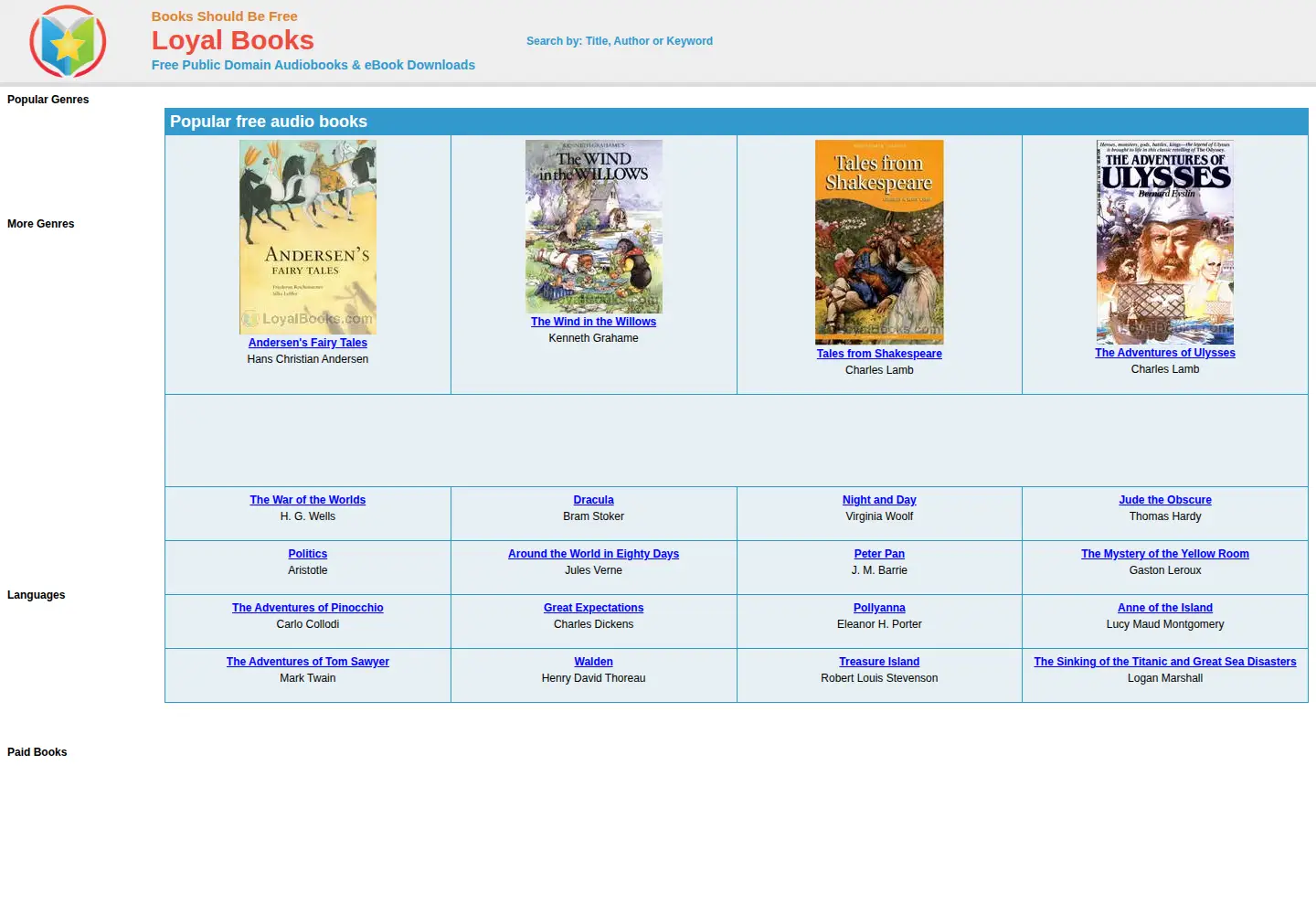 Screenshot of loyalbooks.com