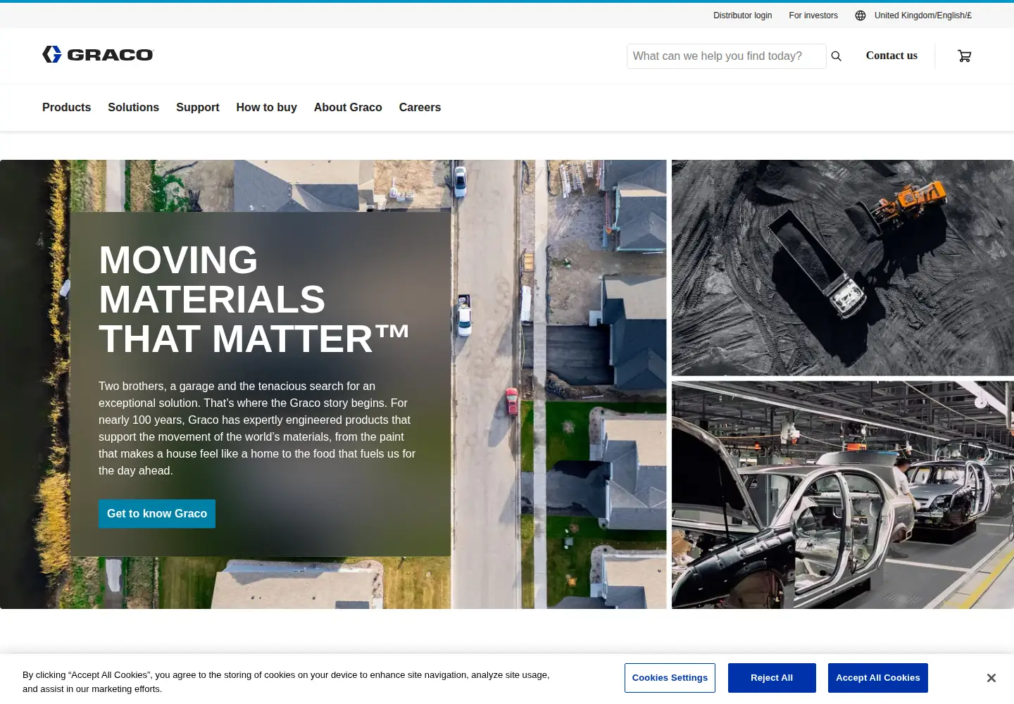 Screenshot of graco.com