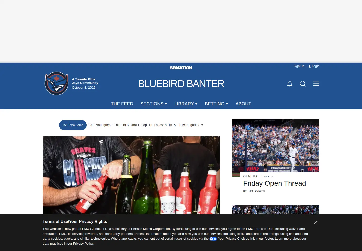 Screenshot of bluebirdbanter.com