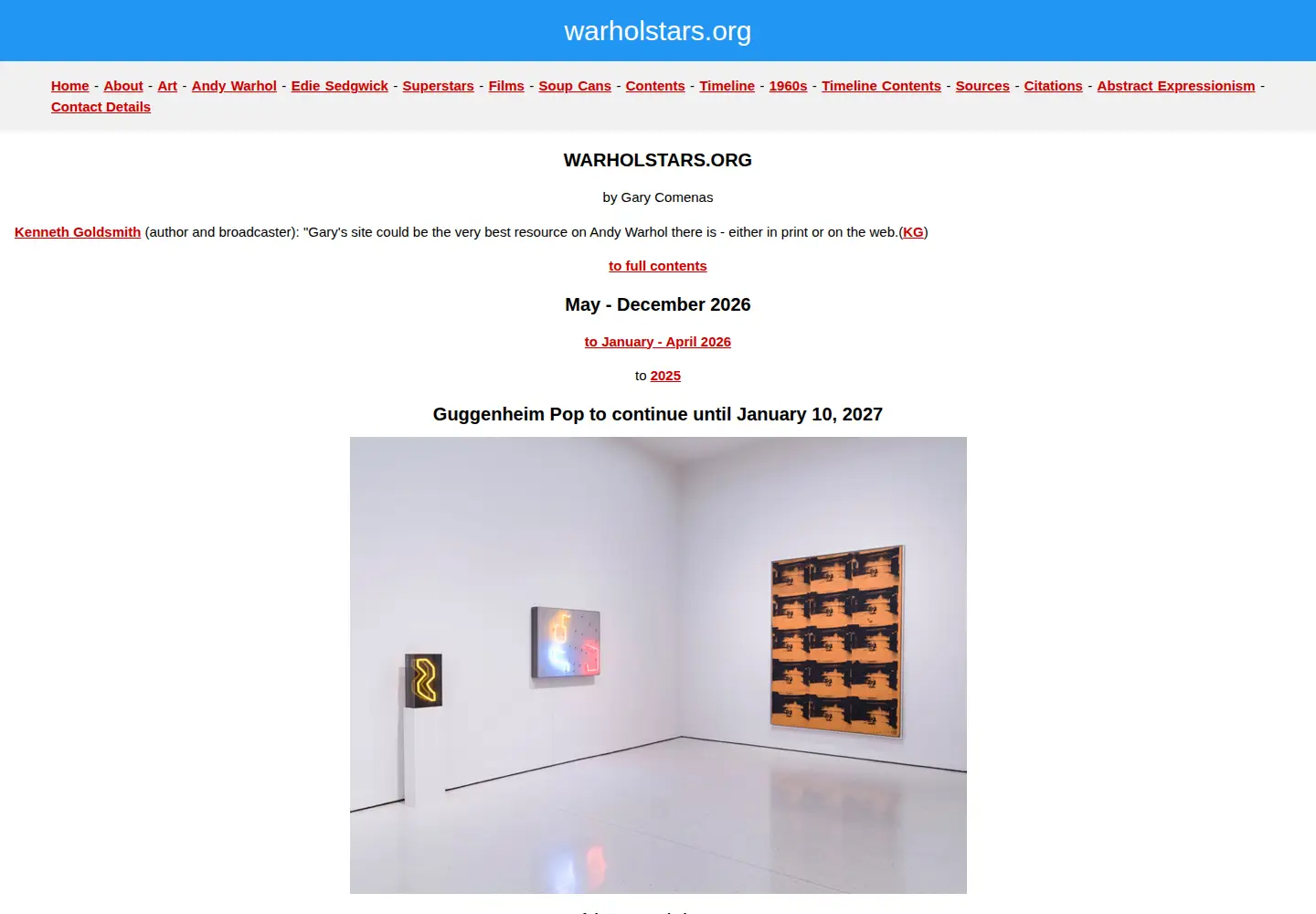 Screenshot of warholstars.org