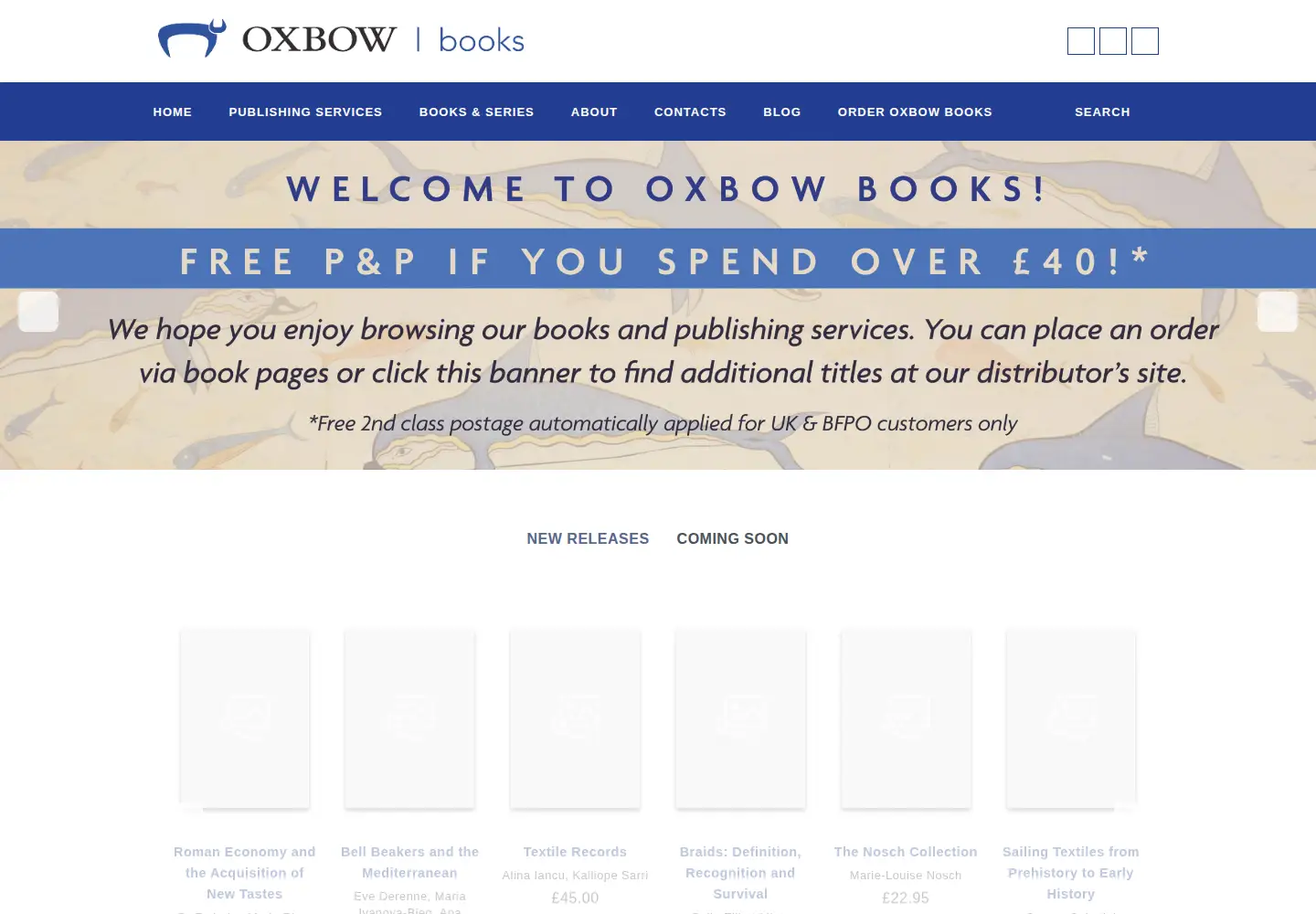 Screenshot of oxbowbooks.com