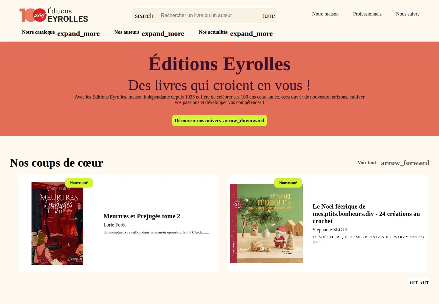 Screenshot of editions-eyrolles.com