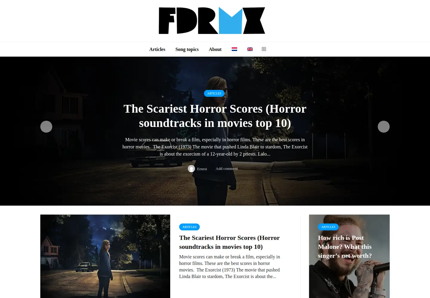 Captured homepage of fdrmx.com in the current scan