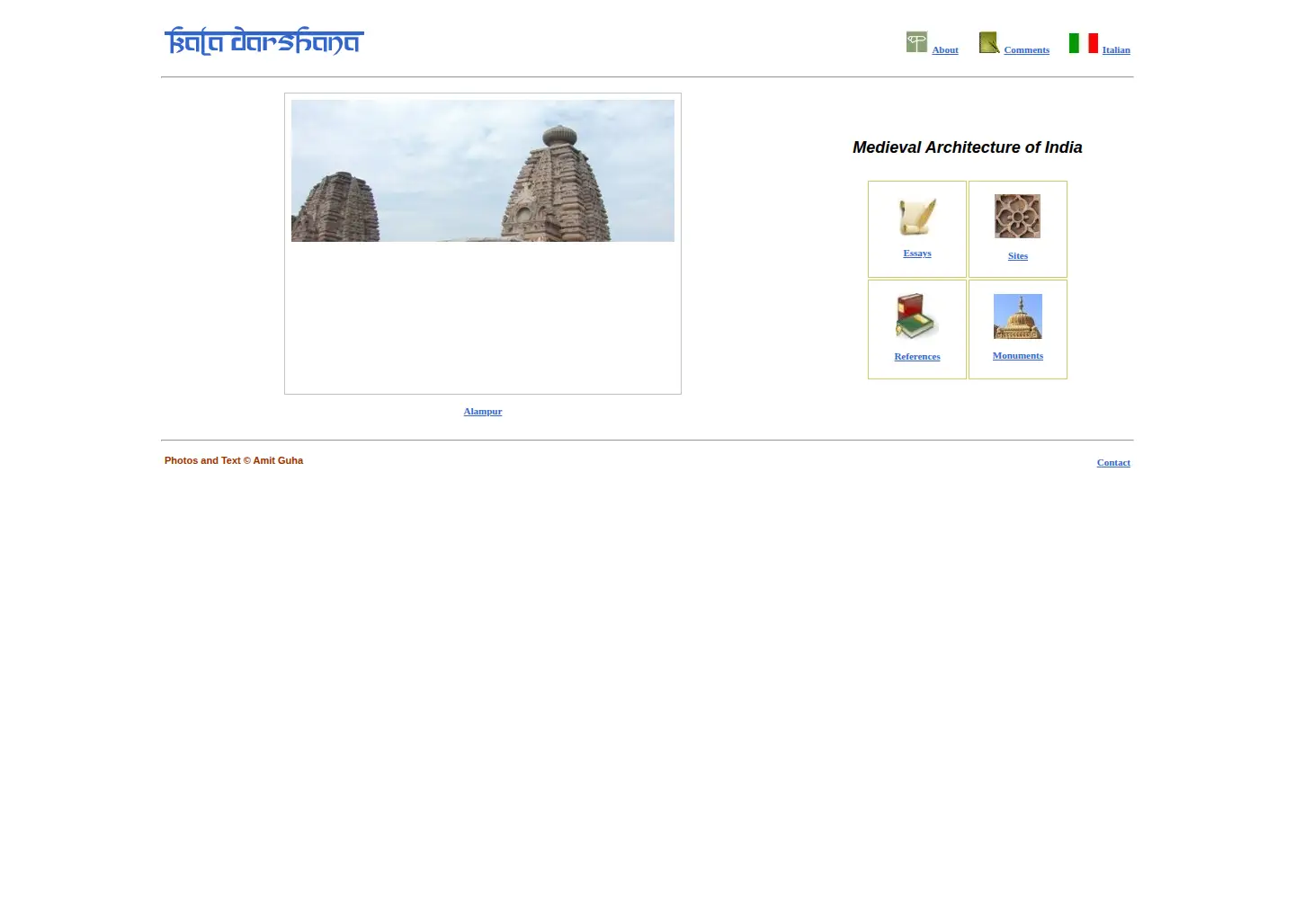 Captured homepage of kaladarshana.com in the current scan