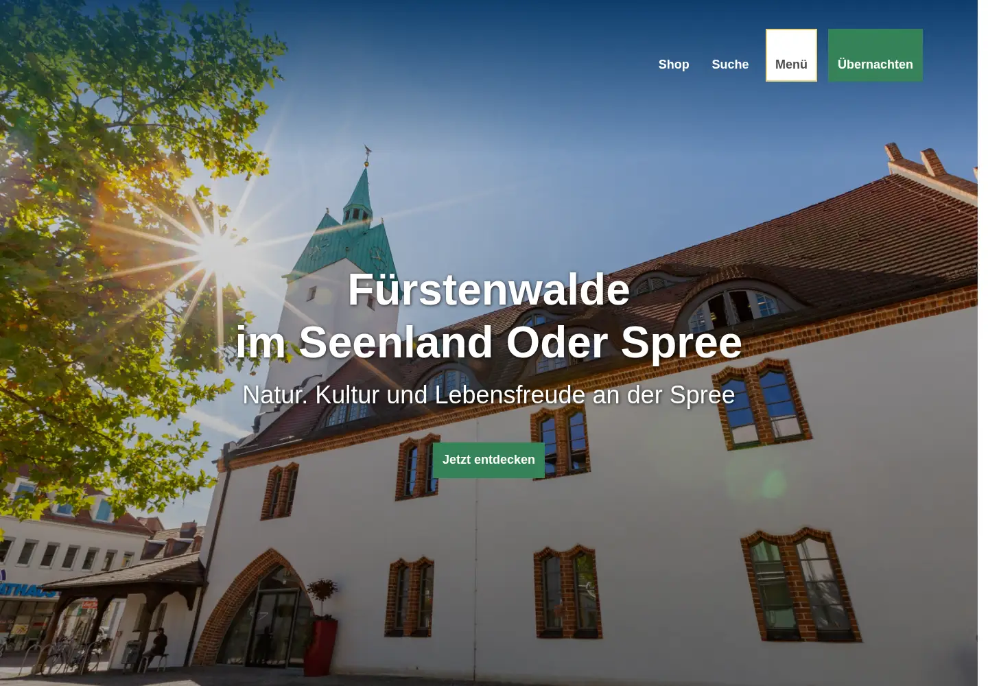 Captured homepage of fuerstenwalde-tourismus.de in the current scan