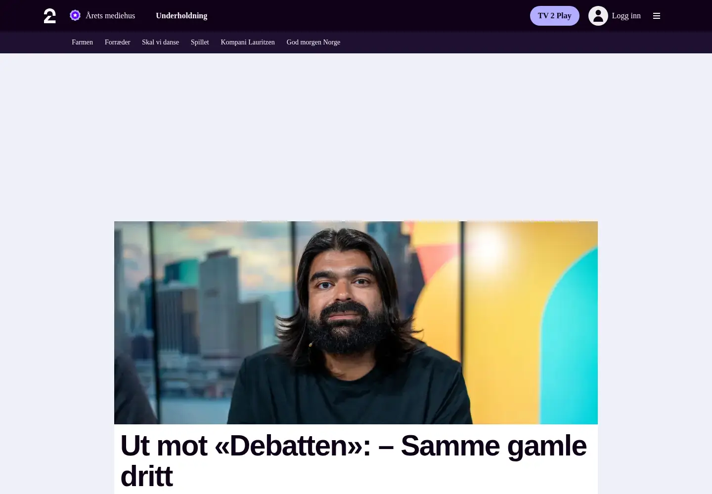 Screenshot of tv2underholdning.no